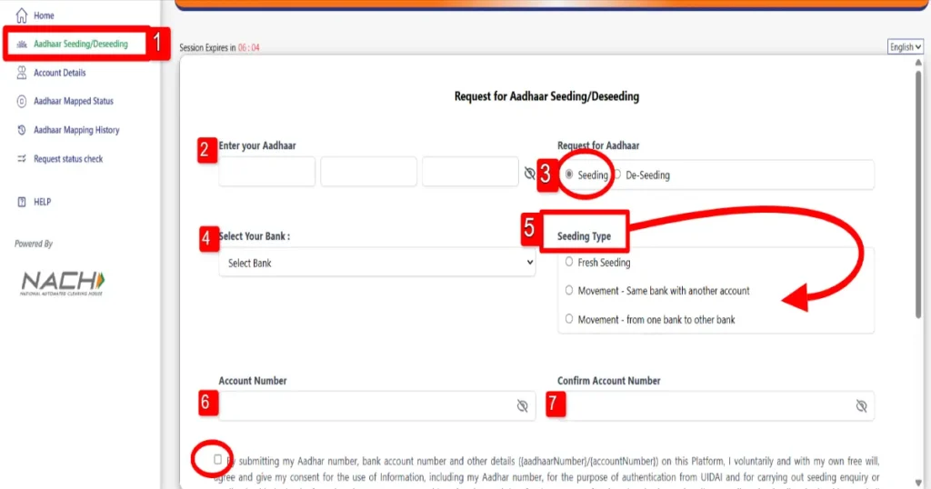 NPCI DBT Adhar linking LINKING